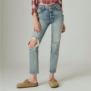 🤍 euc | lucky brand | high rise drew mom jeans ankle